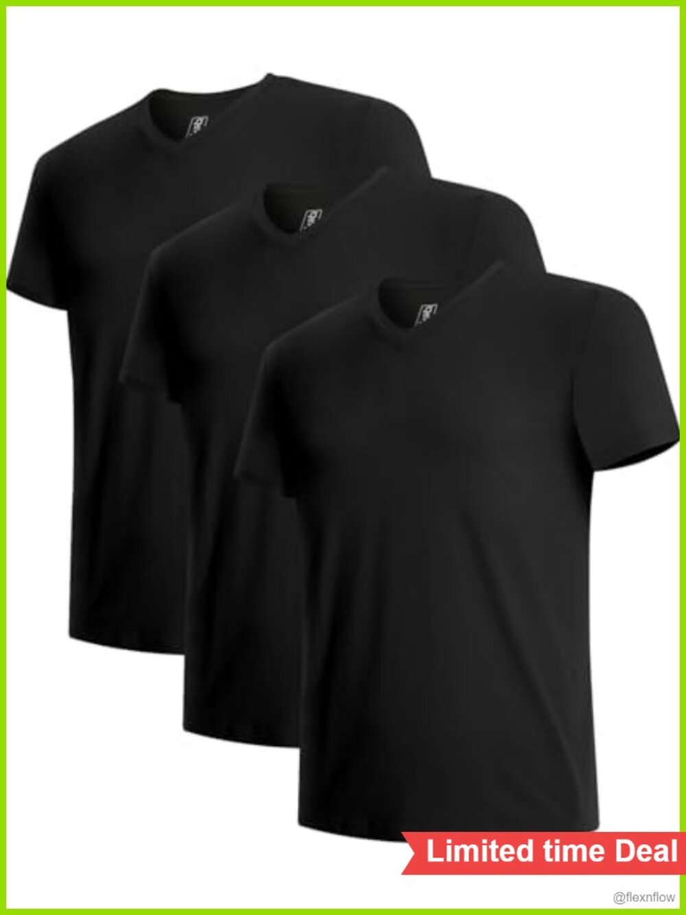 Men's V-Neck Undershirts Moisture-Wicking Bamboo Viscose 3 Pack Tees